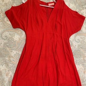 Boutique red cold shoulder dress size L